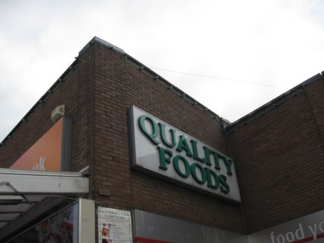 Quality foods sign