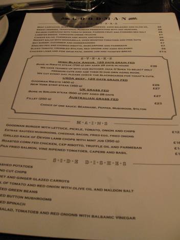 Goodman menu Goodman menu